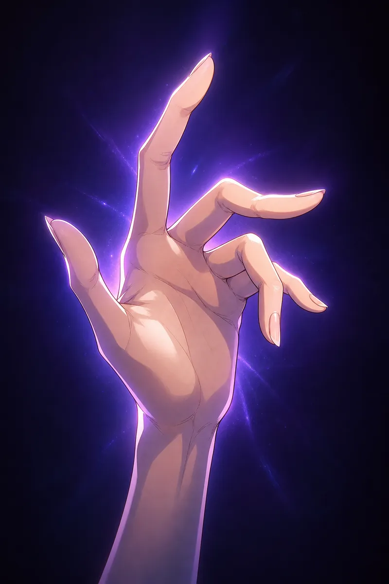 Anime magic hand gesture sample from AI Hands Generator