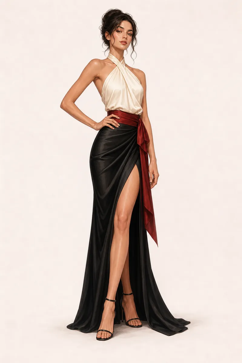 Fashion contrapposto pose sample from AI Pose Generator