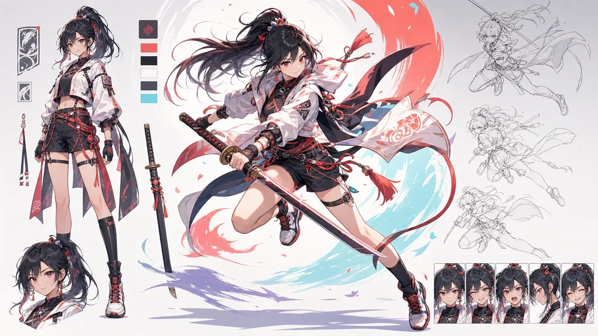 AI anime generator creating anime character pose references